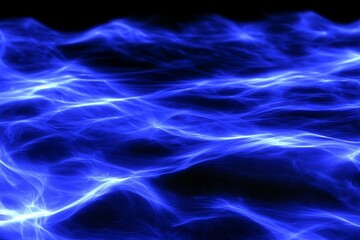 Fototapeta premium Technology, Abstract,3D render of futuristic black brushed metal panel with neon blue glowing light, smoke and dramatic lighting. High-tech gaming concept and technology background.