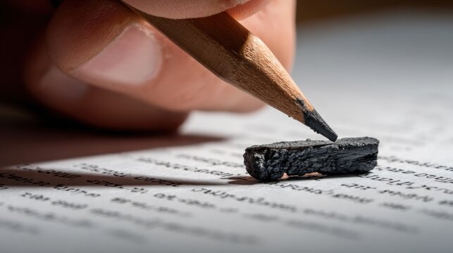 Pencil writing fragment on paper