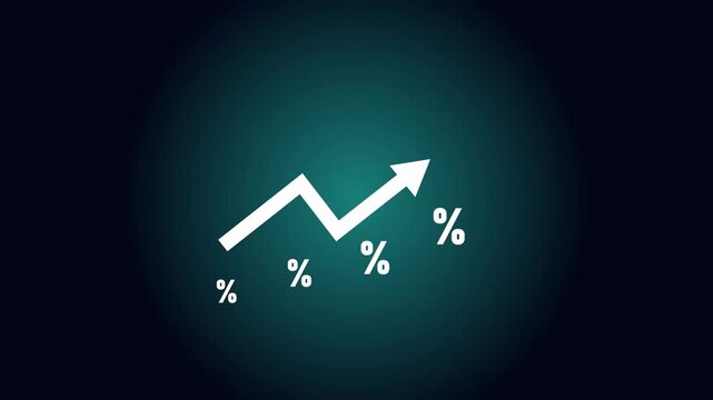 inflation Increase product sales growth, market or consumer price index concept shopping cart with food increase with arrow graph, Economist forecast for the United States.recession. 4k motion video.