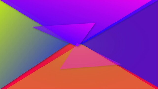 Abstract Geometric Background Animation with Dynamic Colorful Overlapping Triangle Shapes