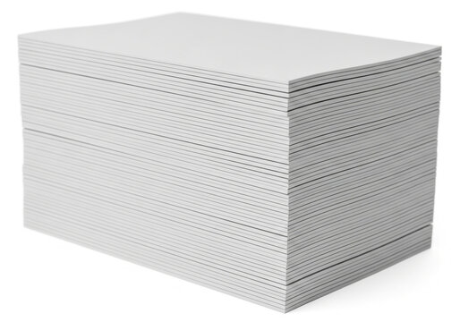 Stack of blank white paper sheets on a flat surface