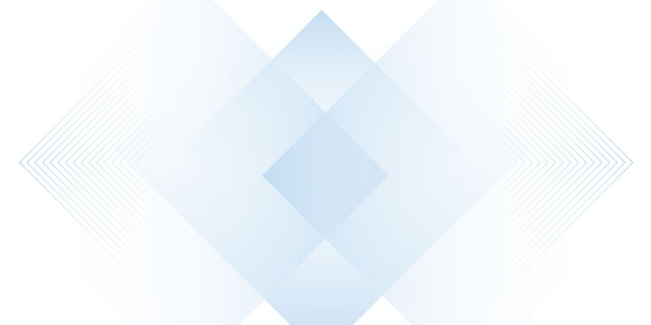 Abstract light blue geometric background with overlapping transparent rhombus and square shapes, subtle corporate technology backdrop for presentation, cover, or banner design