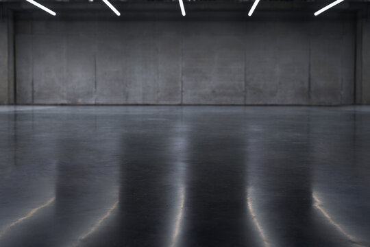 Texture &ndash; solid, modern concrete wall and floor in modern architecture.