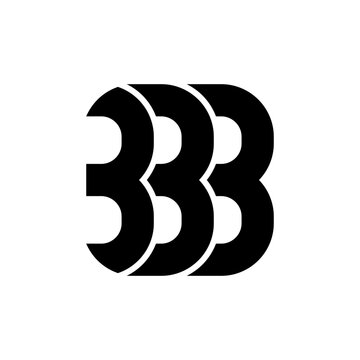 Bold minimalist black letter &ldquo;B&rdquo; logo featuring three overlapping and layered shapes, creating a modern geometric monogram with strong visual depth. Clean, symmetrical, and versatile design suitable f