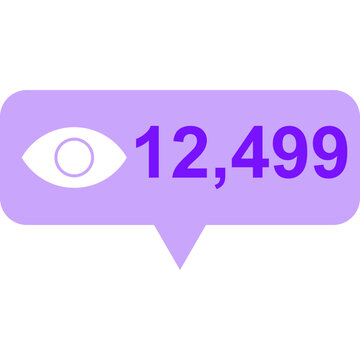 Social Media View Counter with Eye Icon and Views