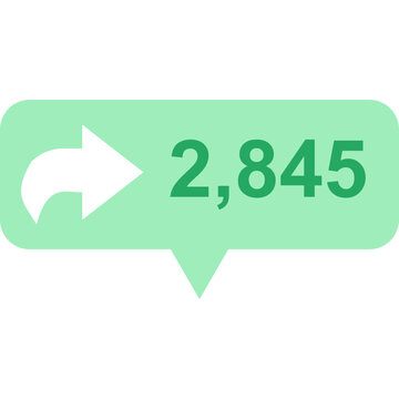 Social Media Share Counter with Share Arrow Icon