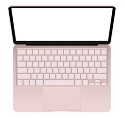 Fototapeta premium Pink laptop screen overlay mockup