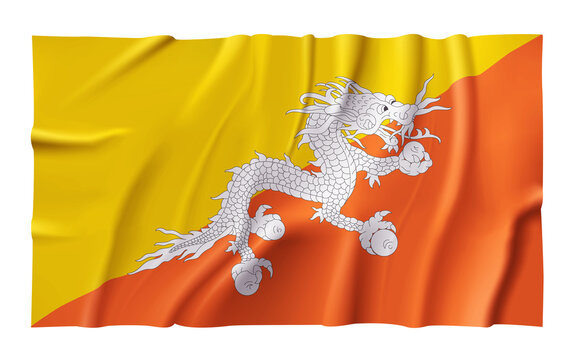 Waving Bhutan Flag