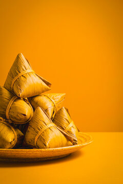 Zongzi rice dumplings on a plate