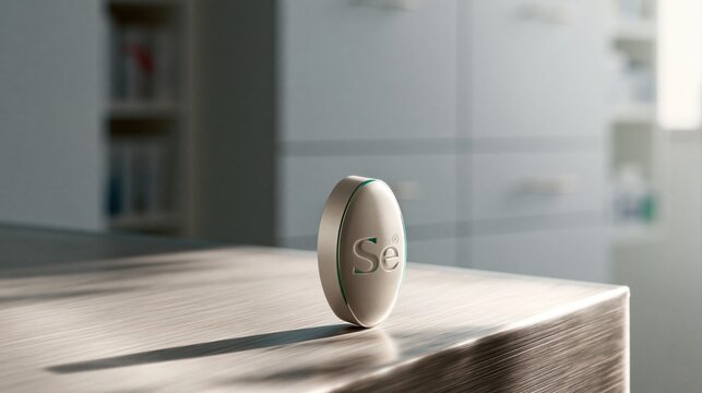 Selenium product sitting on a wooden surface in a bright room
