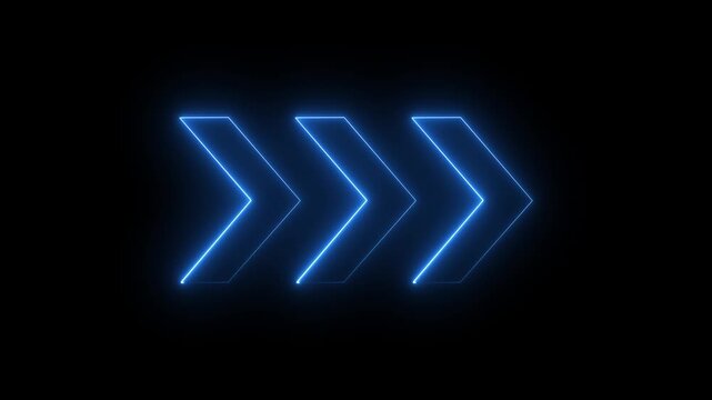 Abstract neon light arrows animated background. Set of bright neon arrows. Arrows icon. Arrow vector icon. Arrows vector collection