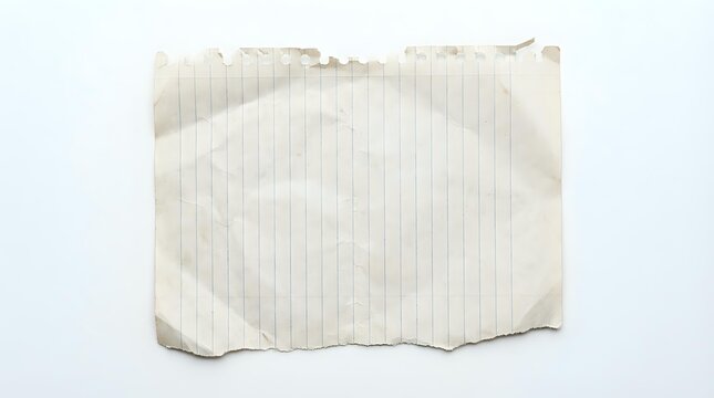 Crumpled lined notebook paper with torn edges and creases
