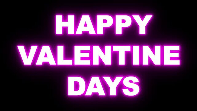 Glowing neon line Happy valentines day hearts animation Suitable for valentines day celebration. happy valentines day text icon animation Two love hearts concepts. Valentine's Day indicate