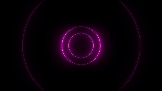 Abstract neon circle radio waves looping background. Abstract neon radio waves signal. Radio wave signal, radar concept. Technology background with digital signal. Radio waves seamless animation 4K
