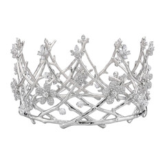 Silver floral branch tiara crown encrusted with crystals © shuphanida