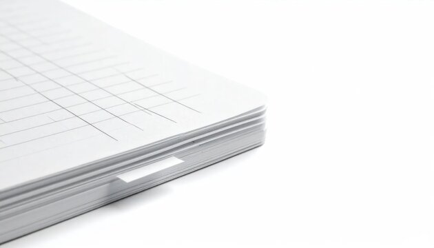 Graph paper notebook pages with adhesive index tab.