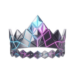 Futuristic low poly crown with glowing neon accents © shuphanida