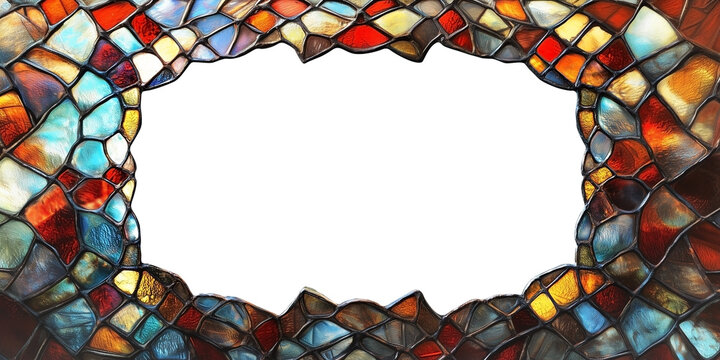 Colorful crystal glass with copy space, multicolor polygon background (with clipping path)