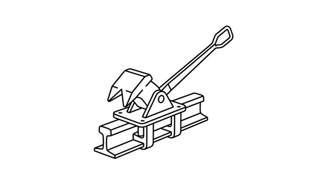 Railway track brake skid line icon.