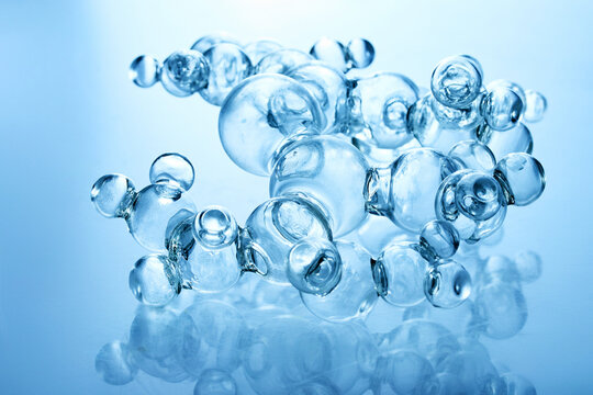 Abstract glass molecular structure creating a health science concept