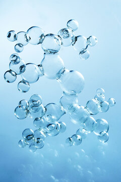 Abstract glass molecule structure representing science and chemistry