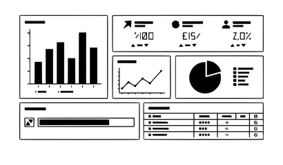 Fototapeta premium Professional business dashboard interface featuring performance metrics and analytics dashboard interface business analytics statistics