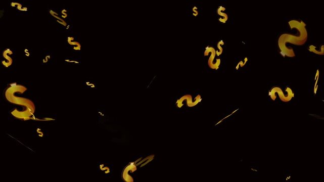 falling dollar bills on the green screen background