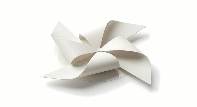 White paper pinwheel or windmill craft toy