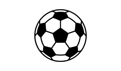 Fototapeta premium Black and White Football Soccer Ball Outline Icon Vector Illustration