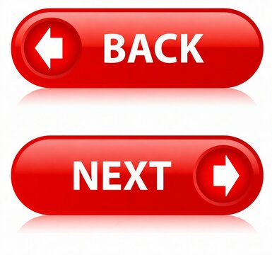 Red back and next navigation buttons with arrows