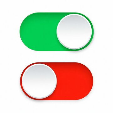 Modern toggle switch icon with green and red states