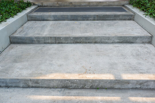 Stairs in the city,Granite stairs near subway,Stone stairway Modern,concrete stairs and metal railings outside,Empty modern building stairway composition..