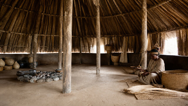 Honai houses in a cool highland landscape