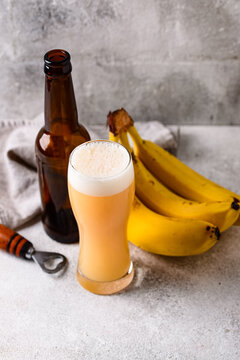Craft banana beer or cider trendy viral drink