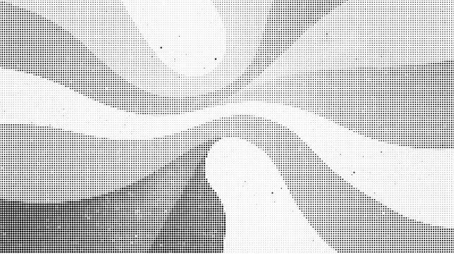 Abstract halftone pattern with swirling dotted waves