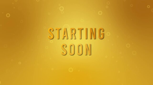 Animation golden start text with Particle effects on a Golden background Animation.