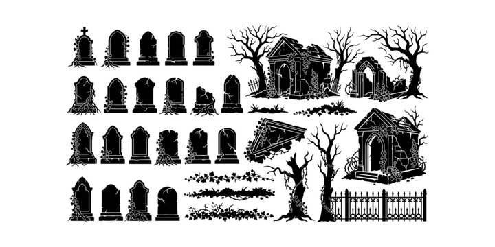 graveyard, cemetery, tombstone, mausoleum, horror, spooky, haunted, gothic, Halloween, silhouette, death, burial, eerie, vintage, dark, haunted graveyard, spooky cemetery, gothic tombstone, eerie maus