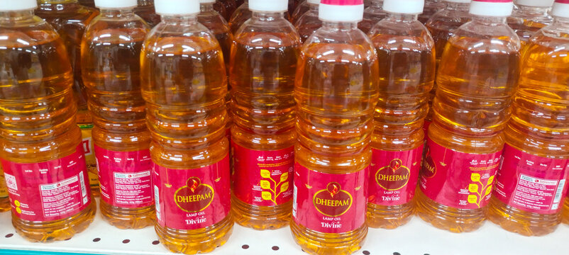 Deepam lamp oil manufactured by Kaleesuwari, it is a specialized, non-edible blend of traditional oils, designed to burn cleanly with minimal smoke during Hindu prayers, daily pooja rituals, festivals