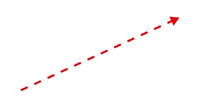 Wavy target arrow direction icon. arrow direction icon with dotted line 4k animation. Abstract directional arrow loading bar animation