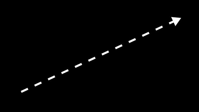 Wavy target arrow direction icon. arrow direction icon with dotted line 4k animation. Abstract directional arrow loading bar animation