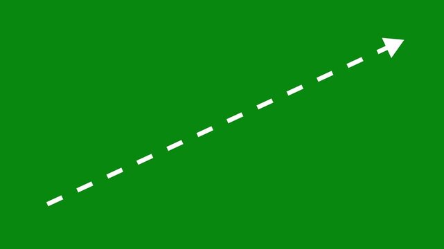 Arrow direction icon with dotted line animation on white background. dot arrows icon sign animated with alpha channel. Target arrow icon. 4k motion