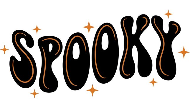 A delightfully spooky and charming halloween typography design with a whimsical and festive vibe