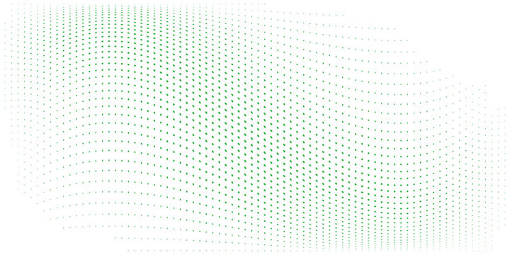 Green halftone gradient texture. Vanishing cartoon polka dot background. Repeated dotted gradation pattern. Fading comic pop art overlay backdrop. Raster halfton patern effect wallpaper. Vector