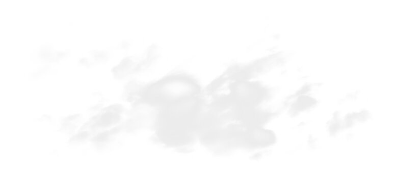 Isolated white clouds PNG no background	