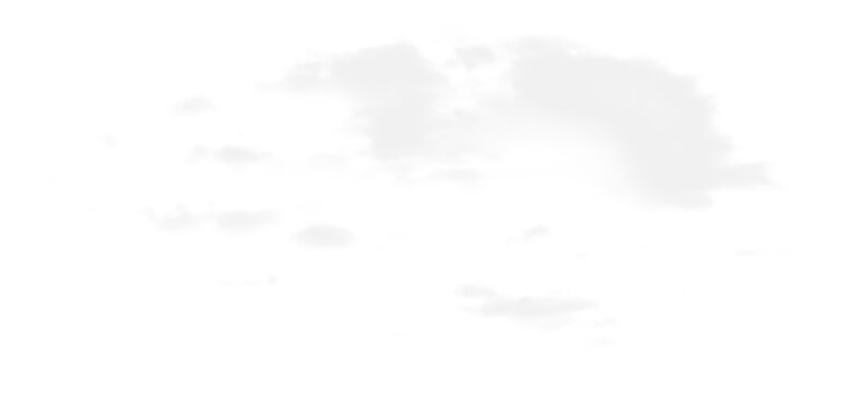 Isolated white clouds PNG no background	