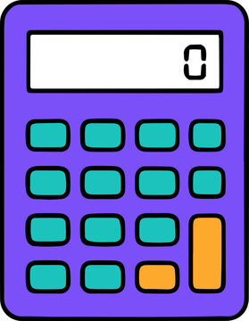 Purple Digital Calculator Icon for Accounting and Math