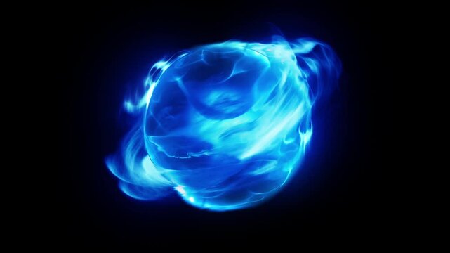 Magical Blue Fireball Energy Core Erupting Cosmic Plasma VFX Loop