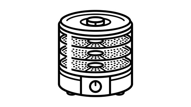 Food Dehydrator Outline Vector Illustration