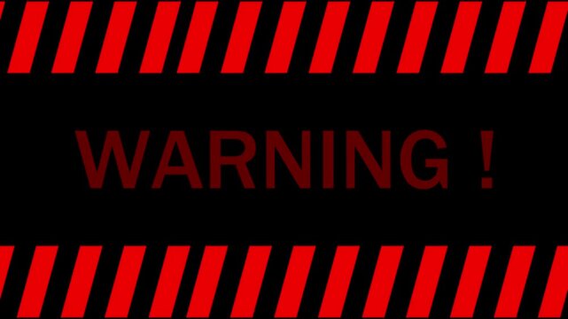 Warning alert Screen Animation with red static lines 4k video