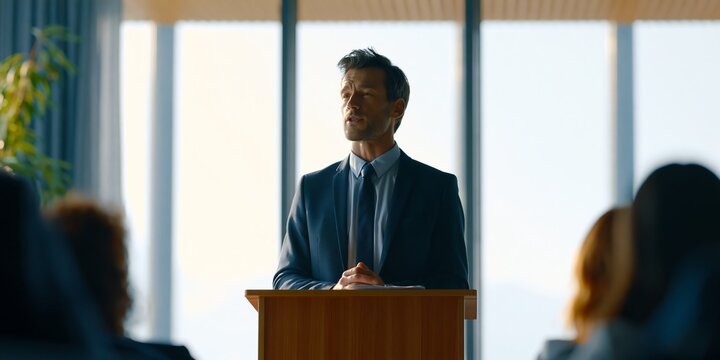 Medium shot of a stylish young compliance officer presenting governance standards in an upscale executive meeting room, related to corporate governance, offering a versatile and polished visual style.